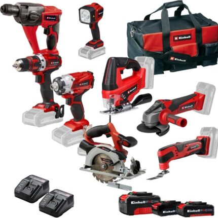 Pack 2 outils sans fil bois avec batteries chargeur et rail – image 1
