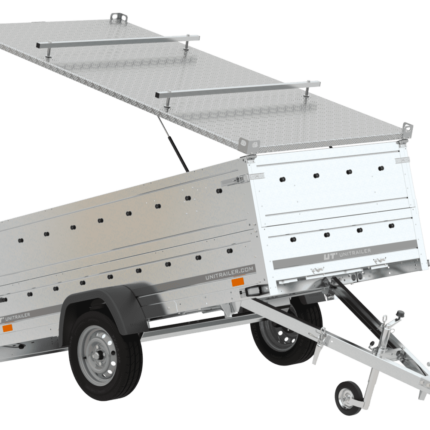 UNITRAILER Garden Trailer 264 KIPP 264x125 cm basculante avec ridelles BIS et couvercle aluminium – image 1