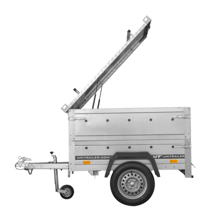 Remorque un essieu 150x106 UNITRAILER GARDEN 150 KIPP ridelles supplémentaires capot aluminium PTAC 750 kg – image 1