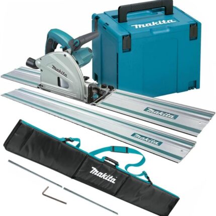 Scie plongeante 165 mm filaire 1300 W avec 2 rails 1