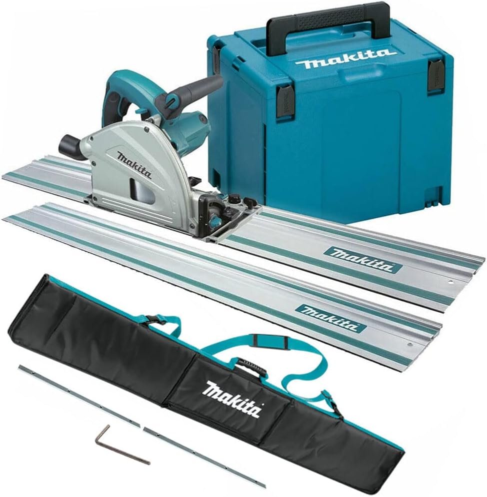 Scie plongeante 165 mm filaire 1300 W avec 2 rails 1