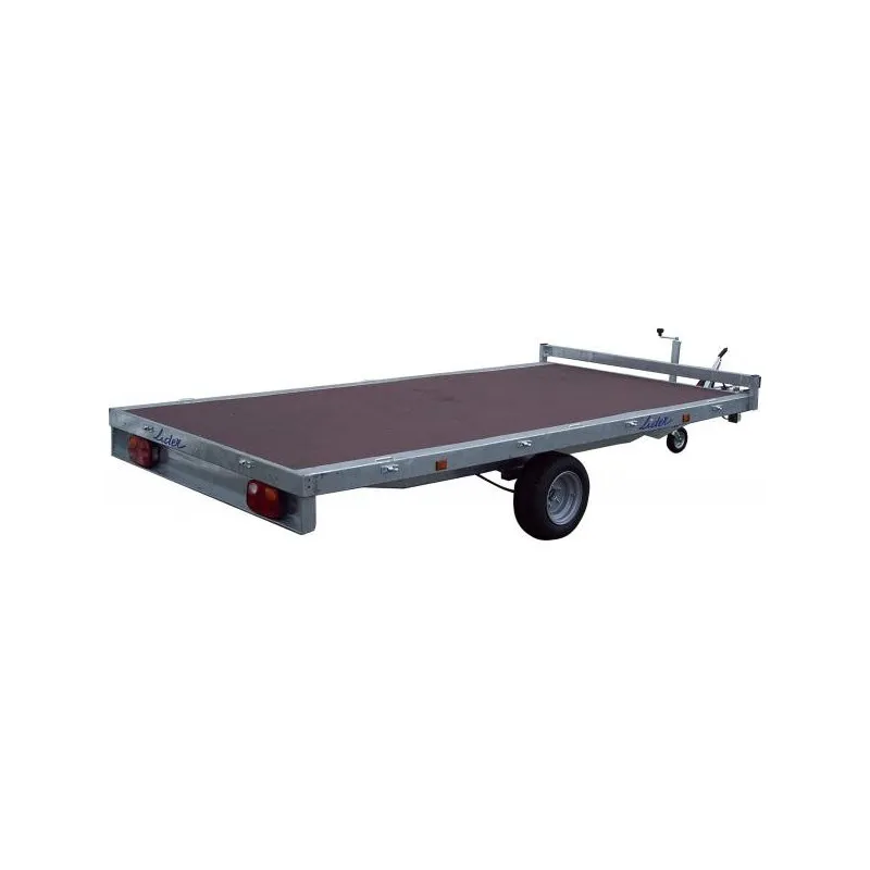 Remorque plateau LIDER 33630 PTAC 1000 à 1500 kg 355x180 cm freinée – image 1
